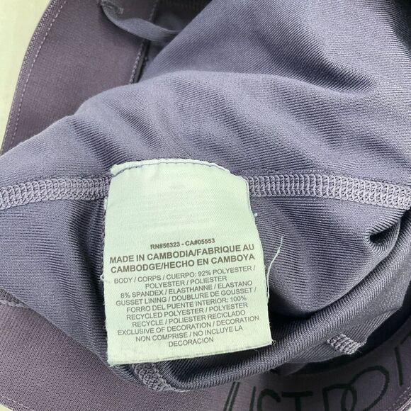 Nike Womens Dri Fit Leggings Purple Black Mid Rise Just Dot It Workout Gym Small - Picture 9 of 12